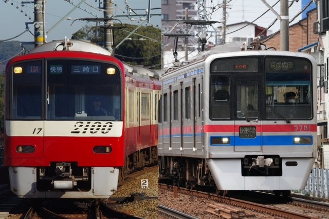 京急電鉄,都営浅草線,京成電鉄,新京成電鉄,芝山鉄道の路線図を作成しました。