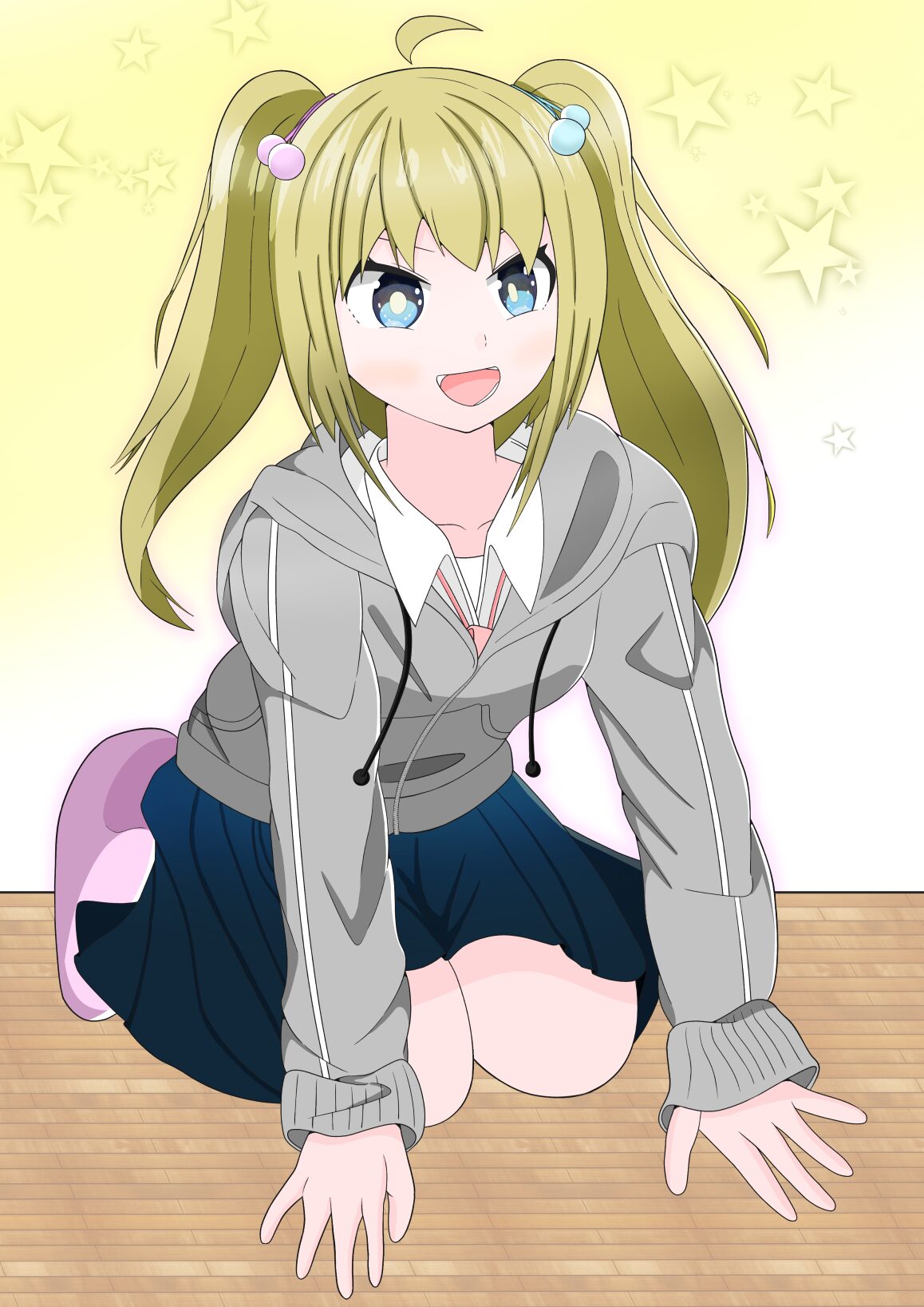 スカート×座る