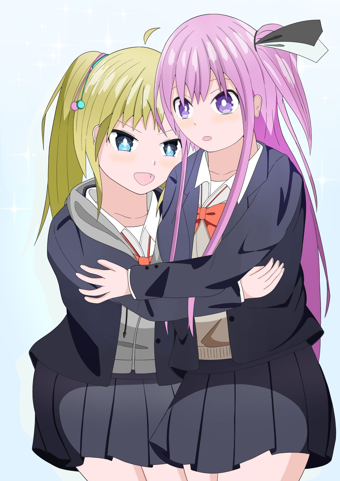 抱き合う